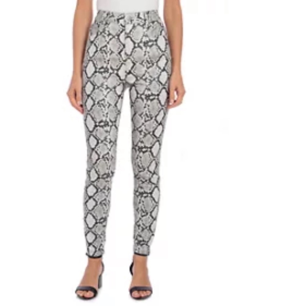 NWT Bagatelle Collection Coated Faux Leather Cotton Python 5 Pocket Pants